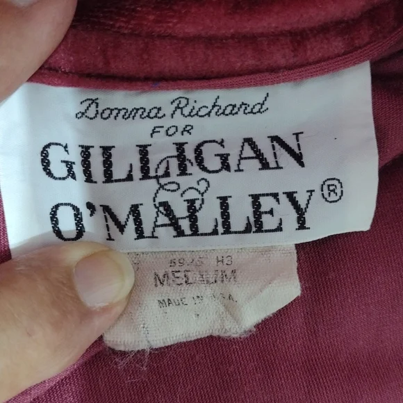 Vintage Gilligan & O Malley velour gown/robe, sz medium - Picture 6 of 12